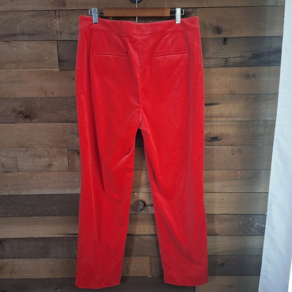 J.Crew Kate Red Velvet Pants 12T High Rise Striaght Leg NWT - Picture 6 of 11